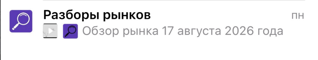 Ветка «Разборы рынков»