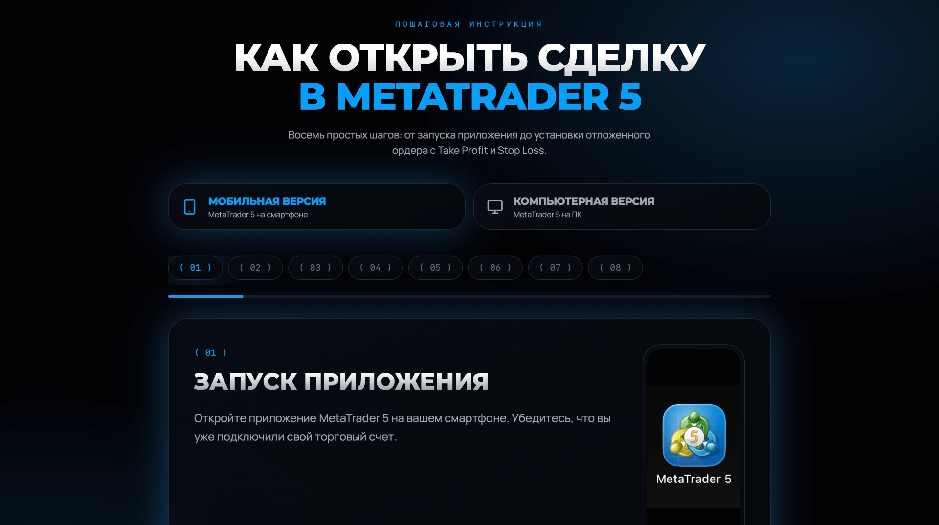 Пошаговая инструкция: как открыть сделку в MetaTrader 5